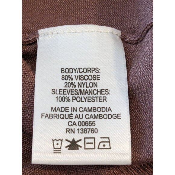 Womens Knit Sweater Plus 3X Mocha Mousse Brown V Neck Boho Sheer Balloon Sleeves - Picture 6 of 7